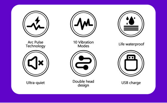 Arc Pulse Vibrator with Plasma Arc Technology, Double-Headed Design, and 10 Vibration Frequencies for Dual Stimulation