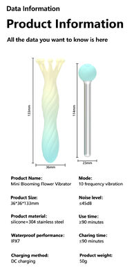 10 Vibration Patterns Silicone Mini Crown Vibrator 90mAh Waterproof With DC Charging