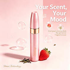 Pink Hexagon Strawberry Aromatherapy Inhaler Pen Portable Scented Herbal Stick for Stress Relief